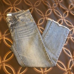 Francesca’s Fringe Cropped Bootcut Jeans